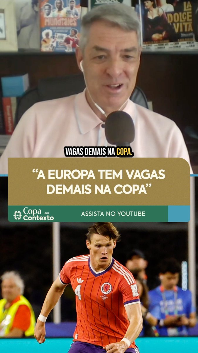 “Os times mais chatos da Copa do Mundo são os europeus fracos. Eu tenho uma opinião polêmica: a Europa tem muitas vagas na Copa” 🎙️ Tim Vickery #copaemcontexto