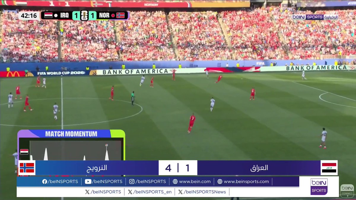 🟣🎥 #تقرير_خاص | استهل العراق مبارياته في المجموعة التاسعة لكأس العالم 2026 FIFA بالخسارة أمام النرويج 1 - 4 في مواجهة عرفت تألق النجم آيرلينغ هالاند بإحرازه ثنائية 🎙️ تقرير | يوسف سهيلي