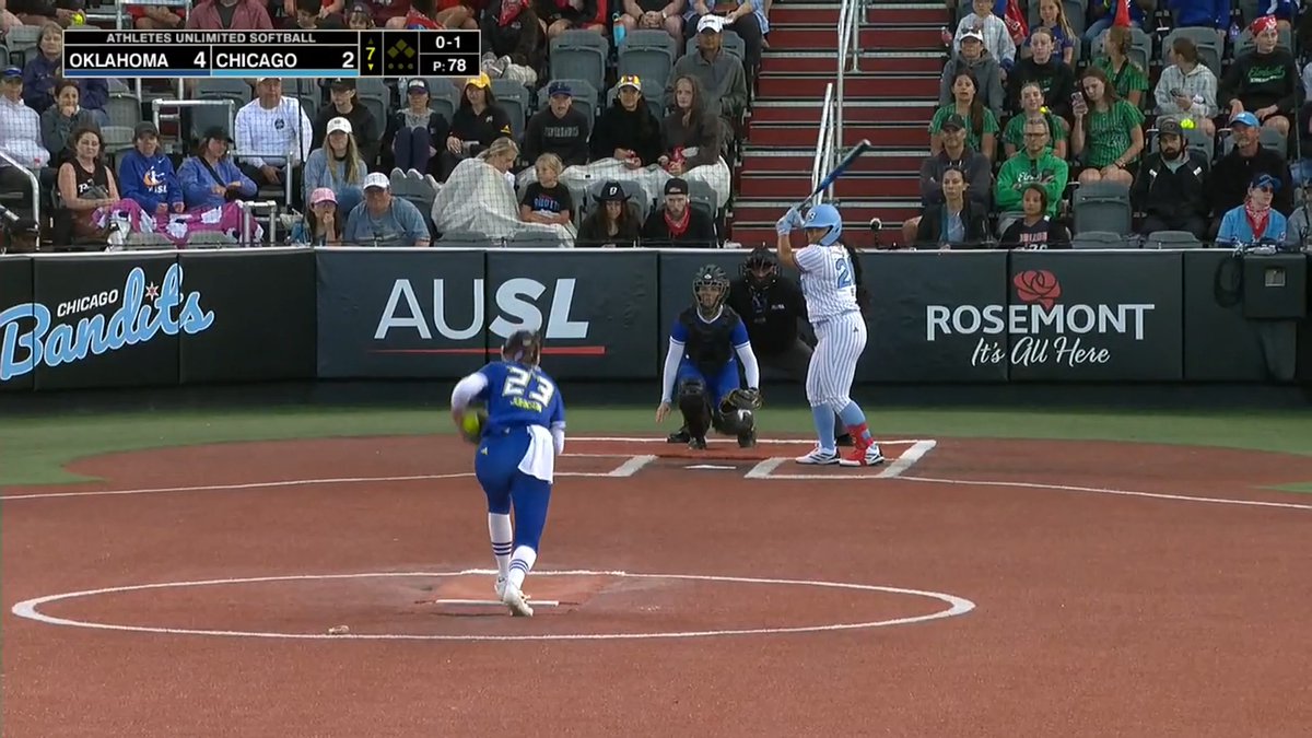ITS A ONE-RUN GAME 🥵 Tianna Bell cuts the lead in half in the 7th for the Bandits ‼️