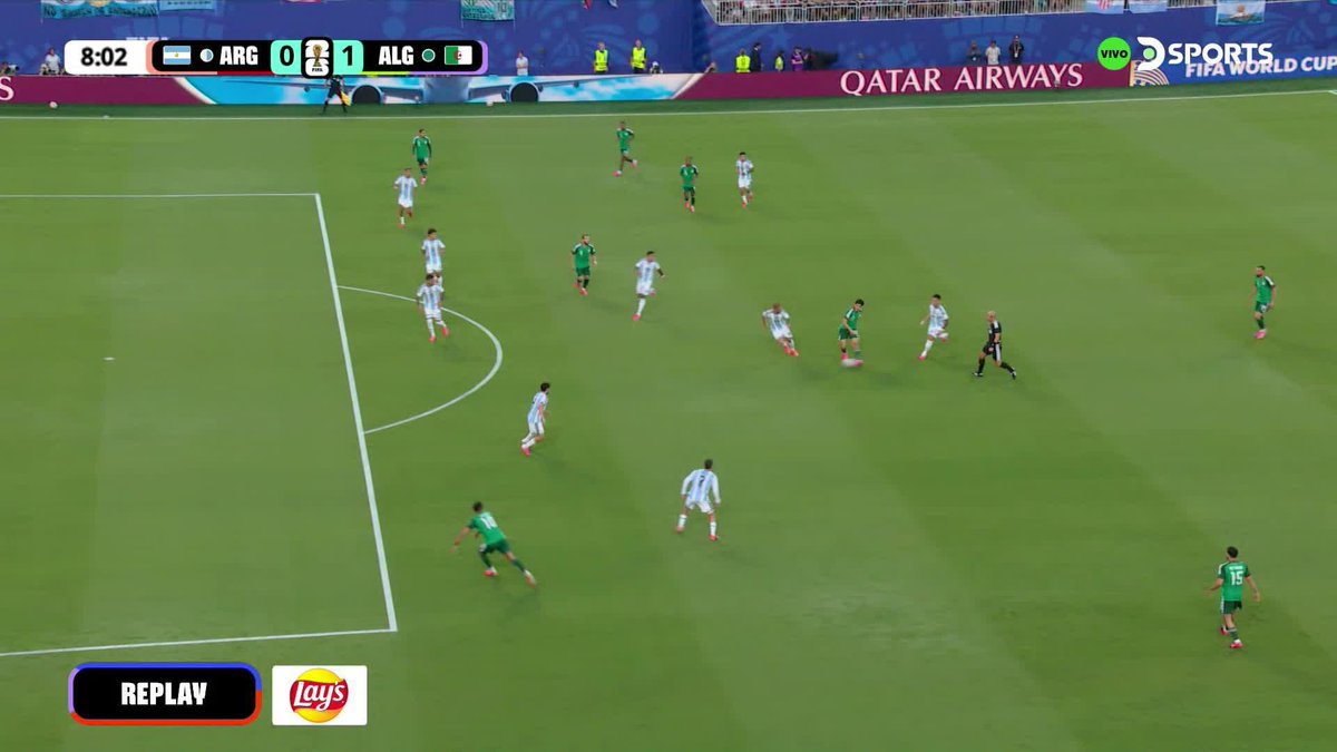 ANULADO EL GOL DE ARGELIA ❌⚽ Chaibi puso en ventaja a los africanos sobre Argentina, pero también fue ANULADO por fuera de juego. ¡¡RESPIRA LA ALBICELESTE EN KANSAS!! #MundialEnDSPORTS #FIFAWorldCup