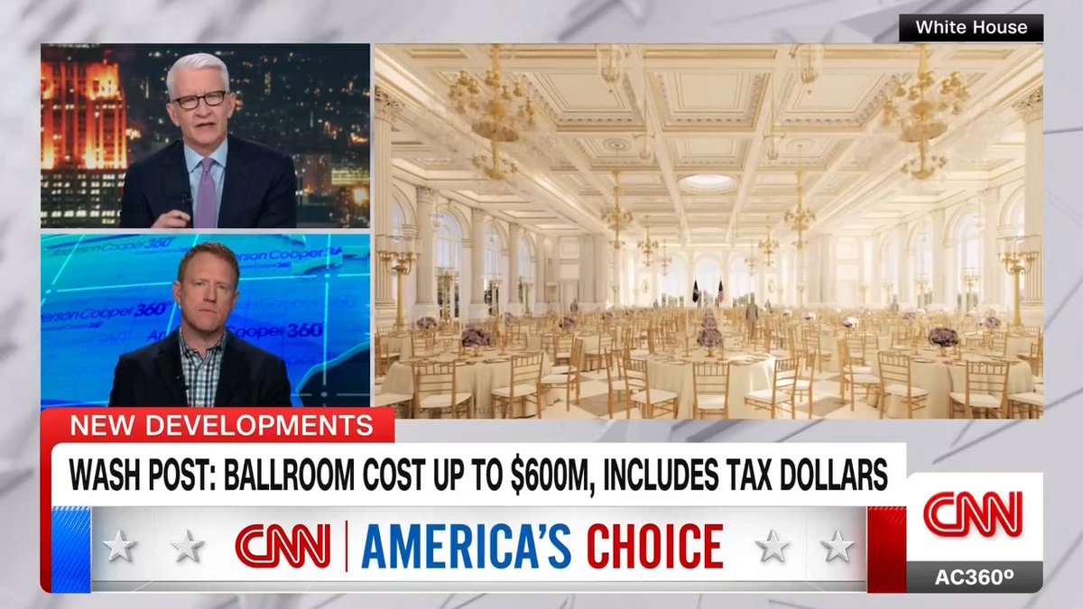Washington Post obtained documents that show the cost of the ballroom is higher than previously stated and despite claims from President Trump, taxpayers will foot about half that amount. Washington Post investigative reporter Jonathan O'Connell shares what he's learned.