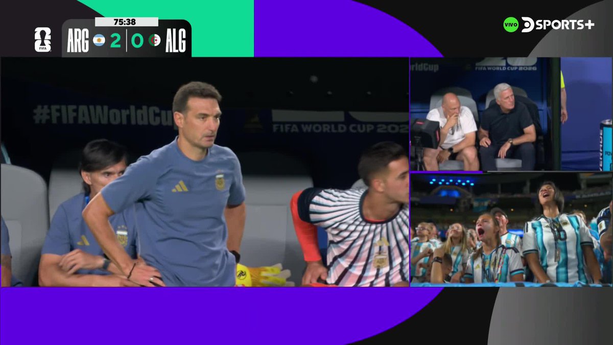 🇦🇷3️⃣⚽️0️⃣🇩🇿 | GRUPO J | MUNDIAL 2026: Así reaccionó Scaloni al hat-trick de Messi contra Argelia.