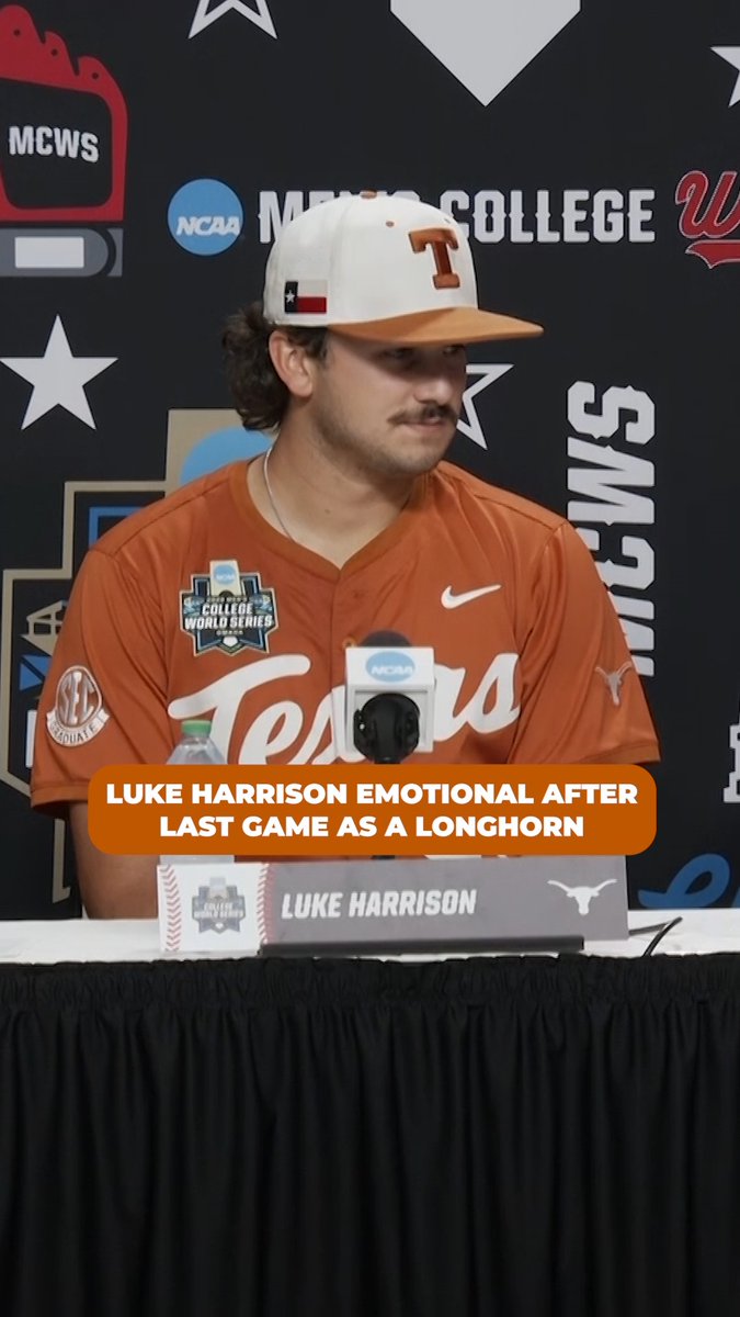 "I'll be a Longhorn for the rest of my life" 😭 Luke Harrison after final game with Texas Baseball 🤘 #MCWS