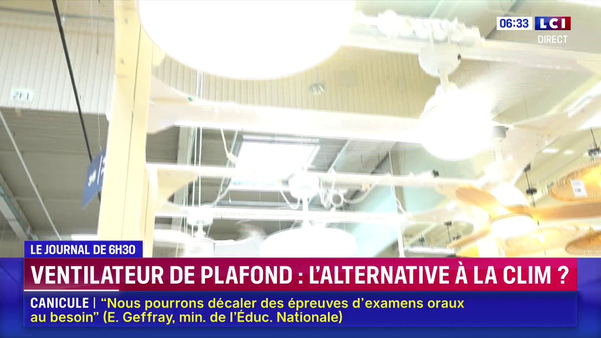 🔴 Ventilateur de plafond : une alternative à la clim ? 📺 Le journal de 6H30 de Laurène Barrière-Tallerie | Matinale LCI