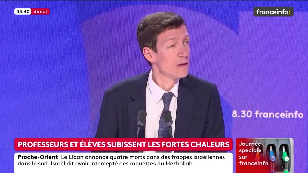 🔴 Professeurs et élèves subissent les fortes chaleurs ➡️"Si les températures sont excessives et ne permettent pas de faire cours dans des conditions de sécurité normales, à ce moment-là, on peut fermer l’école ou l’établissement", déclare Édouard Geffray, ministre de l’Éducation