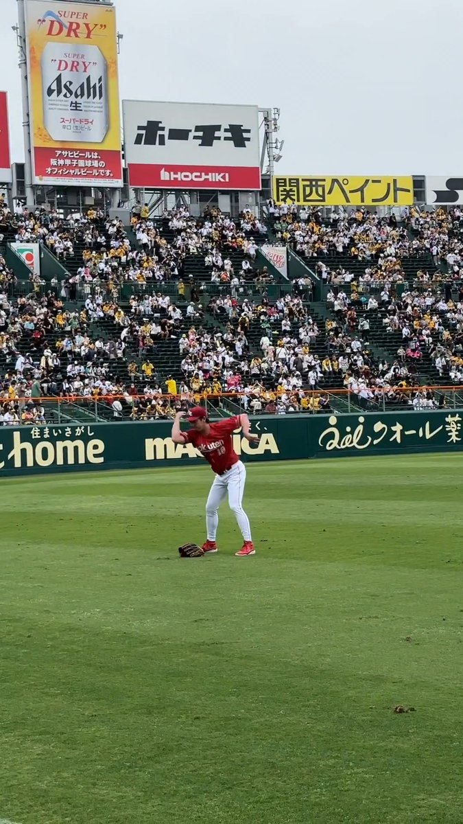 先発の #前田健太 選手! いざ、甲子園のマウンドへ🔥 #RakutenEagles #強鷲革新