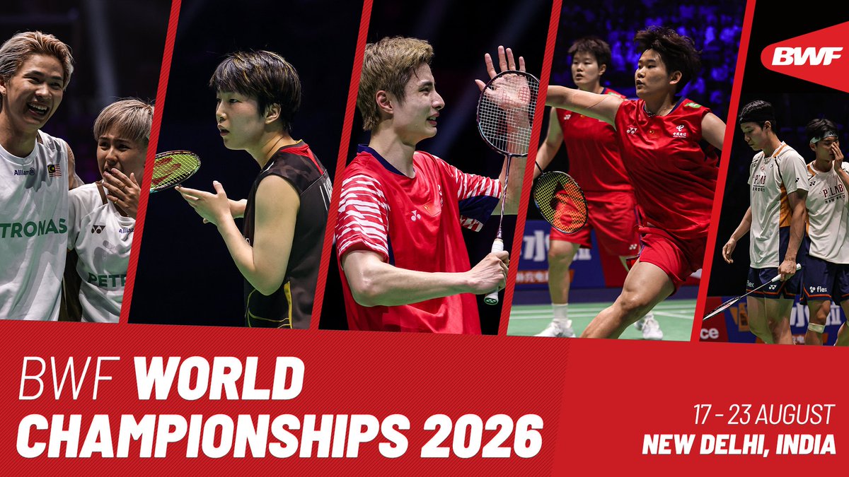 Just 2️⃣ months to go! Who will be crowned world champions at #NewDelhi2026? 🏆✨ #BWFWorldChampionships
