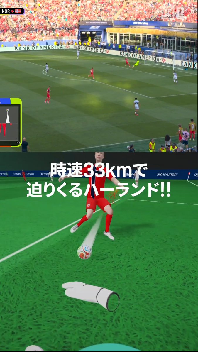 時速33kmで迫りくる🇳🇴 “巨人”ハーランドの”恐怖”を体感せよ！ ボールを奪いに猛ダッシュするハーランドを イラク代表GKジャラルの視点で… 🏆#FIFAワールドカップ グループI 🆚イラク×ノルウェー 📱DAZN 見逃し配信中 #ハーランド #本気で楽しむならDAZN