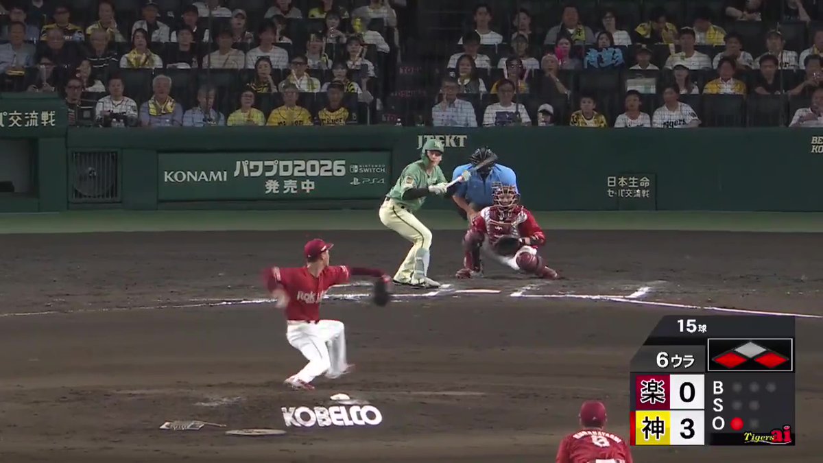 6回裏、一死1・3塁から高寺選手が初球セーフティースクイズを決める!