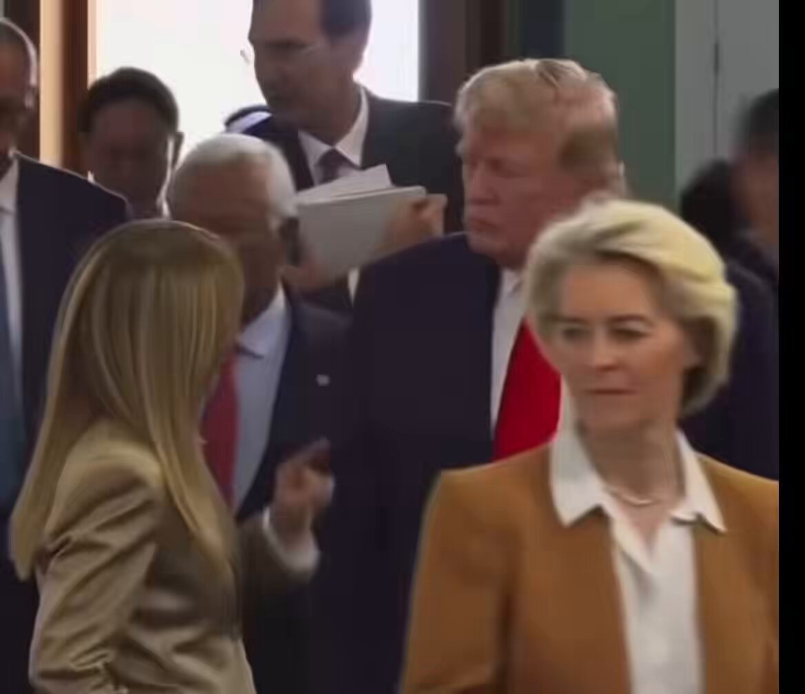 Giorgia Meloni isn't having it with Trump at the G7 summit.