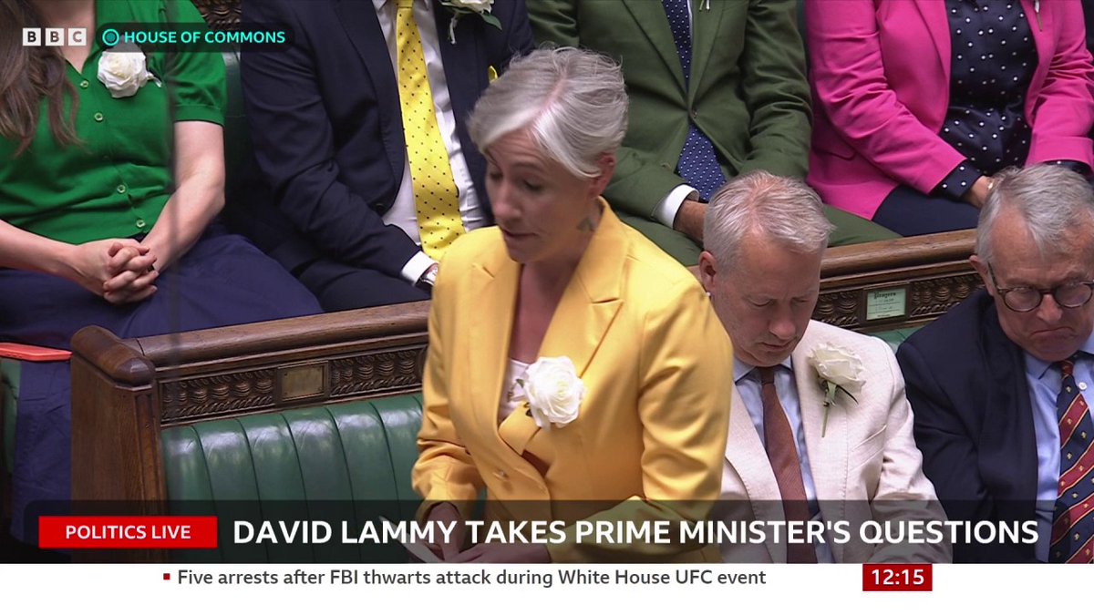 Deputy Leader of the Lib Dems Daisy Cooper asks David Lammy if he will help make the case for new defence bonds, which will raise £20bn over two years “It’s a topic of conversation for the prime minister at the G7”, he replies #PMQs