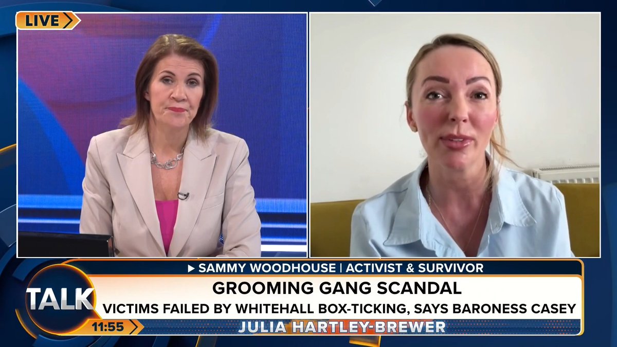 🚨"We've all been failed. Many of us still have a criminal record. No political party can tell me they didn't know this." Sammy Woodhouse says she is frustrated about how the criminalisation of rape gang victims has still not been addressed. Julia Hartley-Brewer | S A M M Y Woodhouse