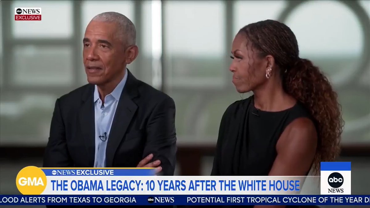 Robin Roberts travels to Chicago for an exclusive sit-down with former President Barack Obama and former first lady Michelle Obama — their 1st joint TV interview in 10 years. The Obama Legacy: First Interview Post White House streams 6/18 on ABC News Live, then Hulu &amp; Disney+.