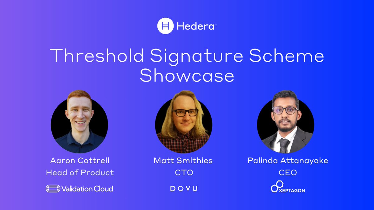 Validation Cloud runs infrastructure on 80+ chains. When their team set up for Hedera's Threshold Signature Scheme ceremony, it just worked. They say that never happens. Hear from Validation Cloud DOVU Xeptagon on their experience, hosted by Generation Infinity. 👇