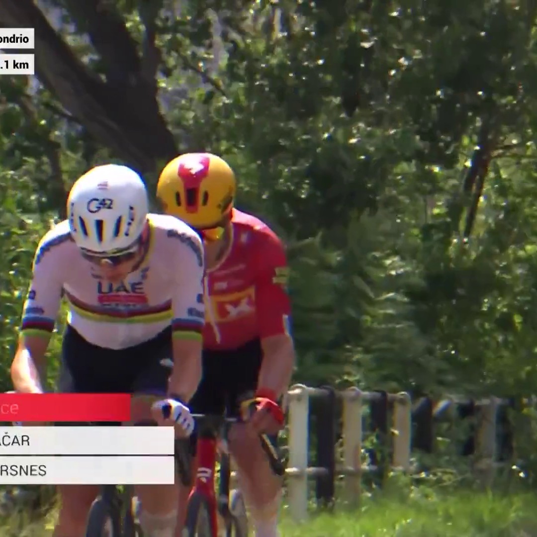 Non, vous ne rêvez pas, Tadej Pogacar est déjà en tête à 70km de l'arrivée sur la première étape du Tour de Suisse😅