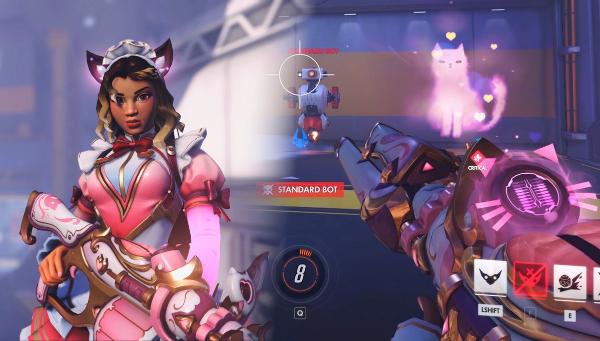 New #Overwatch Ultra Sierra Skin In-Gameplay ♦️🐱 The new 'Ultra' tier Nyan Café Sierra skin adds special effects and sounds to reloading, healing, and kills 💫