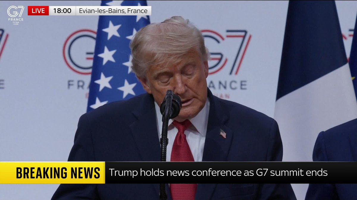 Trump says the agreement reached with Iran "achieves everything we set out to accomplish". He adds if the US "didn't do this deal, we could have dropped more bombs for another three weeks, two weeks, four weeks, two years - who knows". 📺 Sky 501/YT