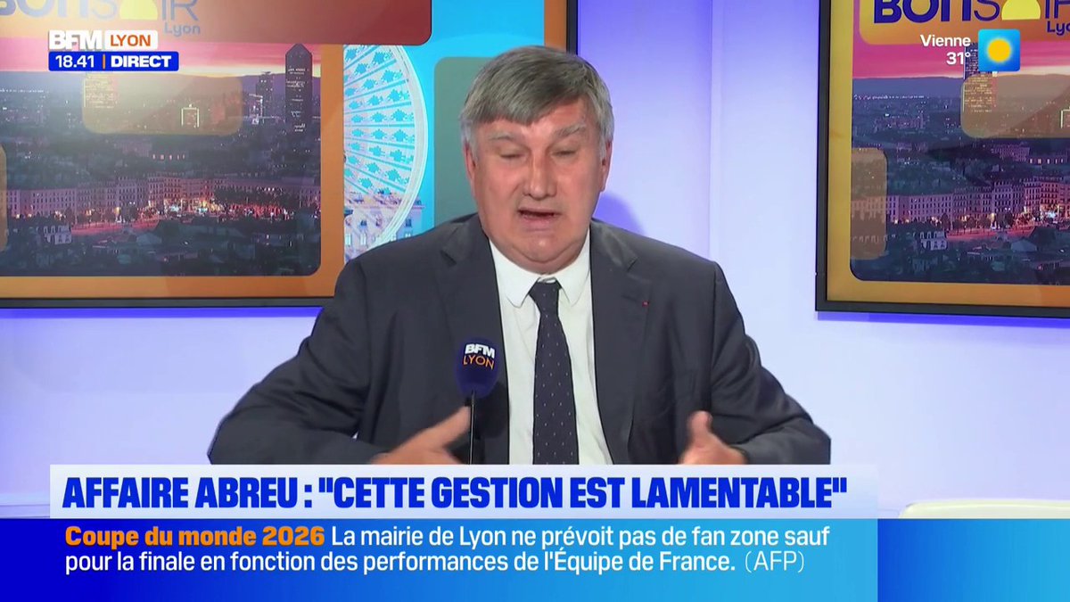 Invité ce soir dans Bonsoir Lyon, Christophe Guilloteau, président LR du département du Rhône, qualifie de "lamentable" la gestion de l'affaire Abreu.