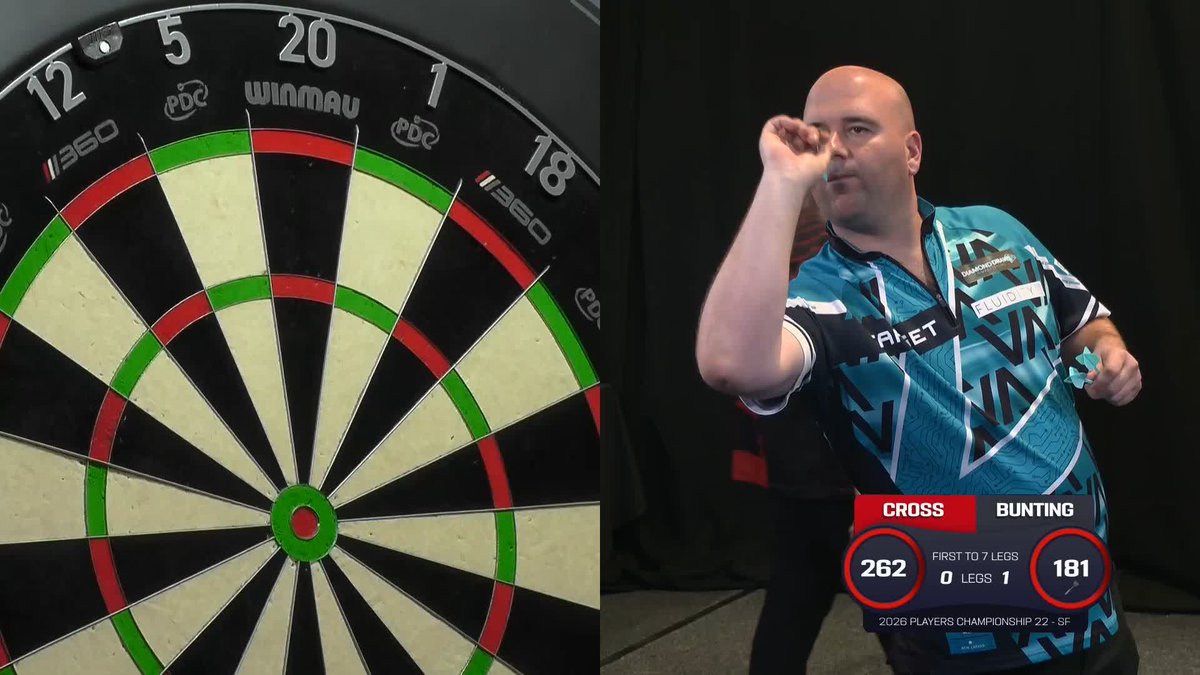 170 FOR CROSS! What a shot from Rob Cross, as Voltage pins a fabulous 170 checkout to break back at Stephen Bunting! 📺 #PC22