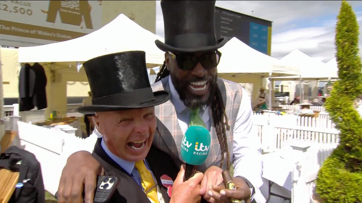 🗣"I'm going to step it up a little bit on the weekend" 😂 Sound on for Chris Gayle & Luke Harvey meeting once again at Royal Ascot 🔈 #ITVRacing | Chris Gayle | Luke harvey