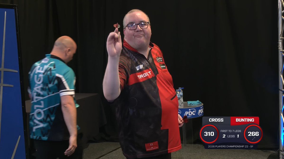 THIS IS INSANE FROM ROB CROSS! Rob Cross pins his THIRD ton-plus checkout of this contest to double his lead over Stephen Bunting! 📺 #PC22
