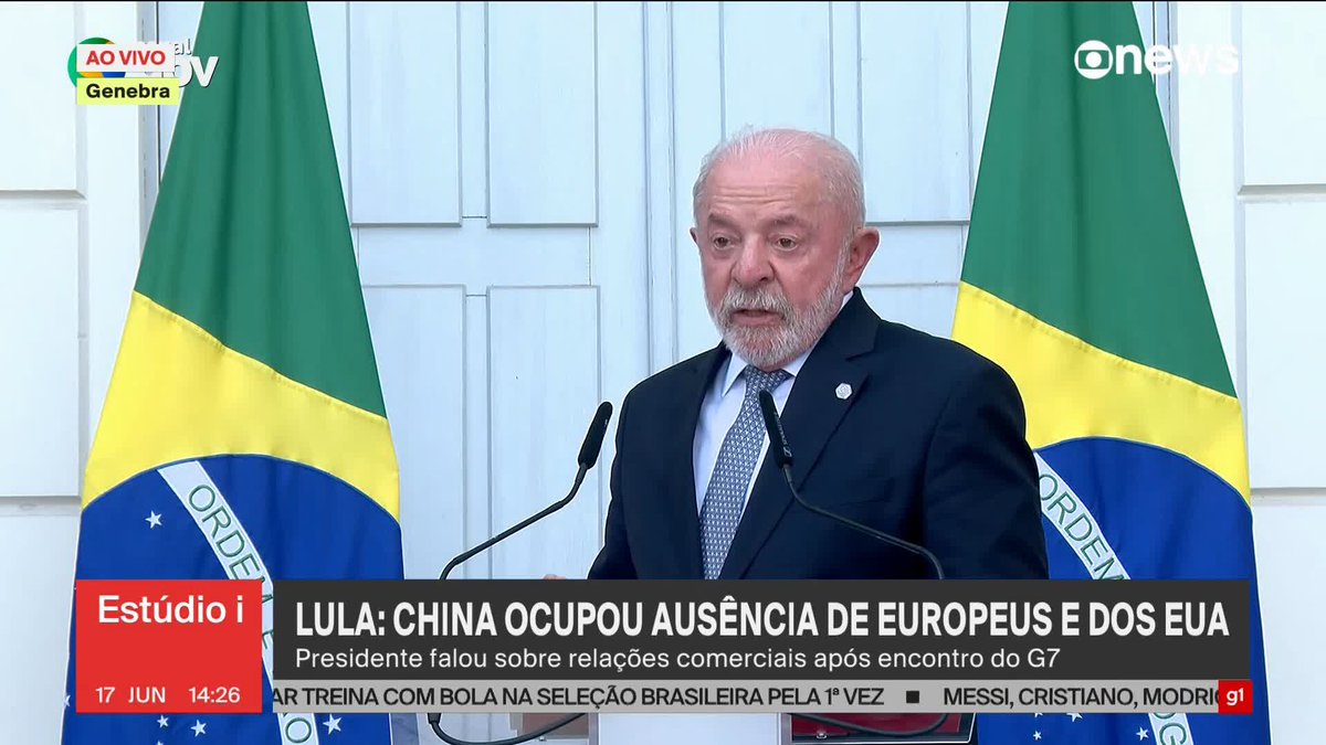 Países ricos precisam criar novos consumidores, diz Lula no G7. “E onde estão os novos consumidores? Na Índia, China, África, América Latina. [...] É preciso crescer para outros países.” #Estúdioi ➡ Assista à #GloboNews: