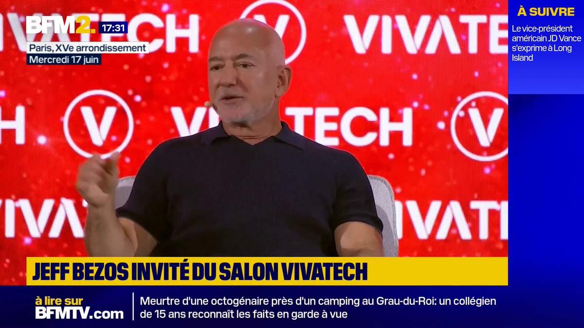 💬"Je pense qu'en réalité, l'IA va créer une pénurie de main-d'œuvre" Pour Jeff Bezos, fondateur d'Amazon, l'intelligence artificielle ne va pas détruire des emplois #BFM2