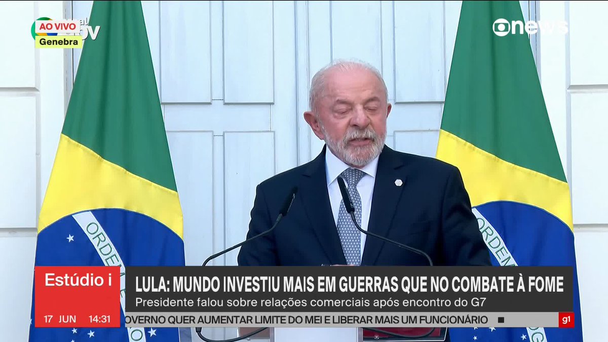 “A inteligência artificial vai deixar alguns milhões de pessoas desempregadas. Quero saber se os Estados estão preparados para assumir a responsabilidade de quem vai cuidar desse povo”, diz Lula no G7. #Estúdioi ➡ Assista à #GloboNews: