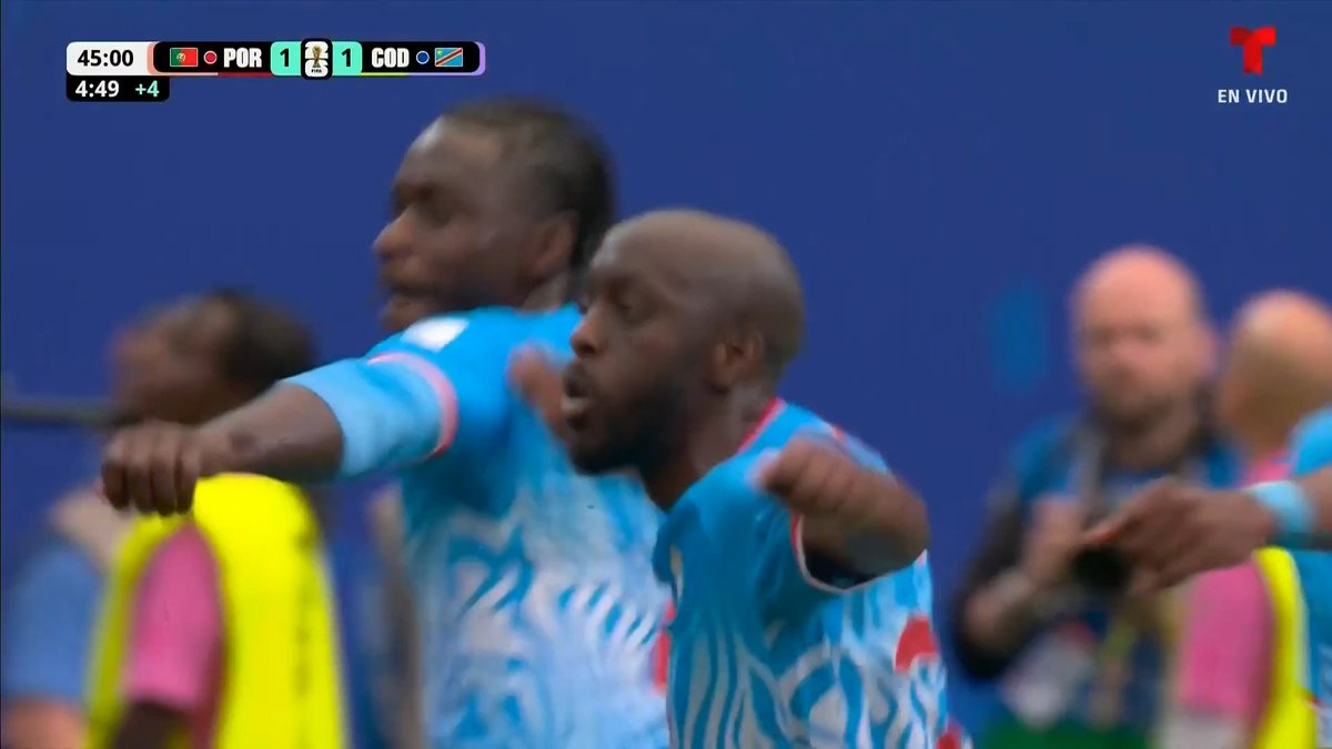 ¡¡¡GOL HISTÓRICO!!! ¡¡¡LO EMPATÓ RD DEL CONGO!!! Yoane Wissa hace un tremendo remate de cabeza y empareja el encuentro ante el poderoso Portugal.