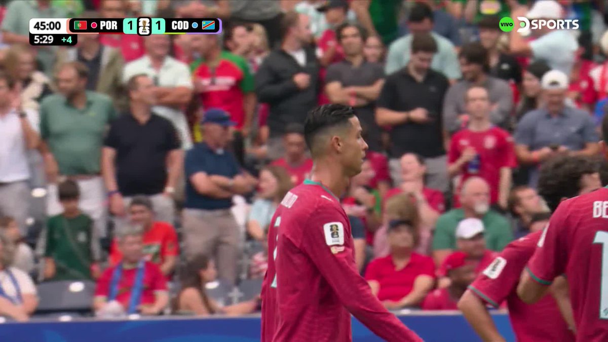 ¡SORPRESA TOTAL: EMPATÓ CONGO! En el epílogo del primer tiempo, Yoane Wissa puso el 1 a 1 para Congo ante Portugal en Houston.