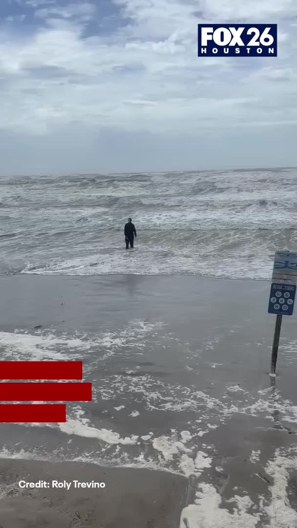 There is a tropical storm warning in effect along the Texas coast and viewer video shows some strange conditions on the shore.