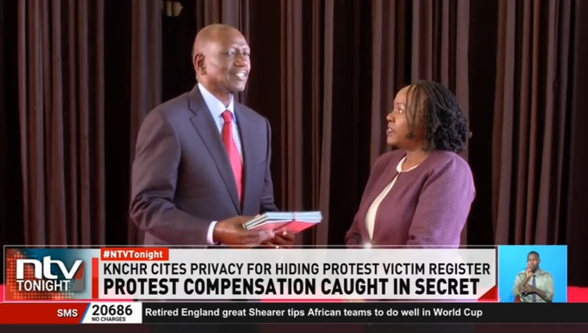Protest Compensation Caught In Secret: KNCHR says it cannot make public the list of protest victims expected to receive compensation. This comes amid growing questions over how the commission arrived at a total of 1,101 victims. #NTVTonight Number8, the poet David Muthoka