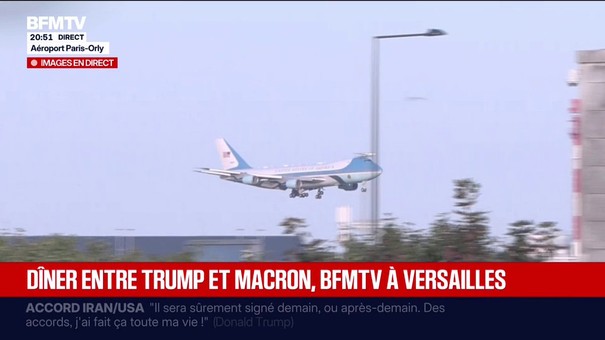 L'avion de Donald Trump atterrit à l'aéroport de Paris-Orly