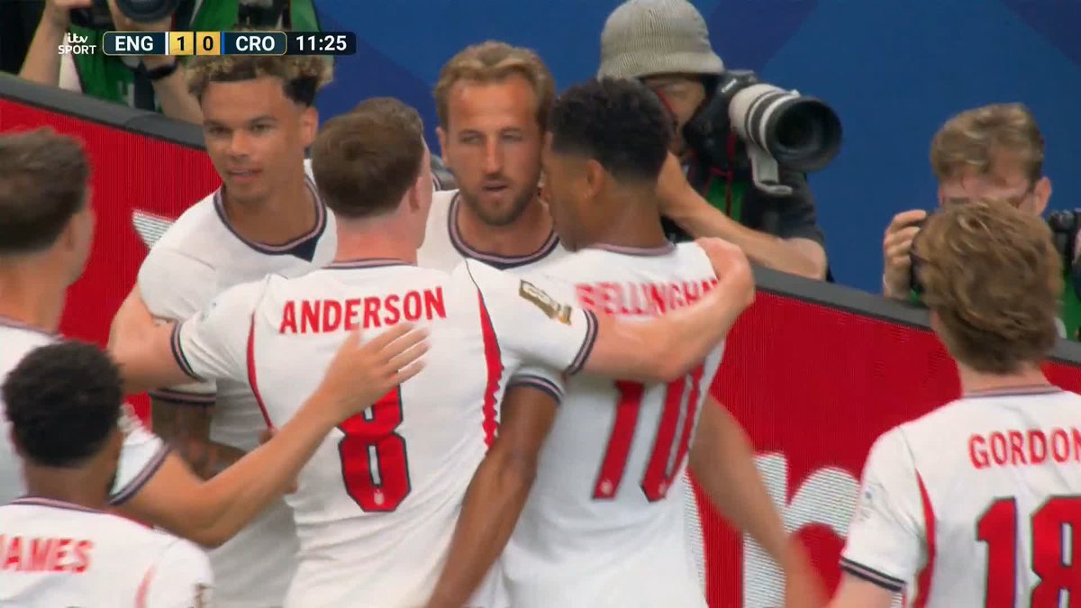Harry Kane converts the penalty for England! 🎯 The skipper scores from the spot after a retake for encroachment