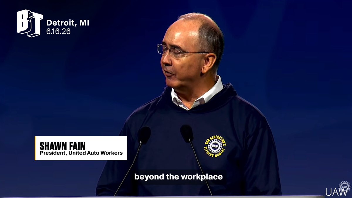 "We have to bring working class movement beyond the workplace." United Auto Workers President Shawn Fain calls on members to unite the global working class against the "billionaire dictatorship." The speech was delivered at the UAW constitutional convention in Detroit Tuesday.