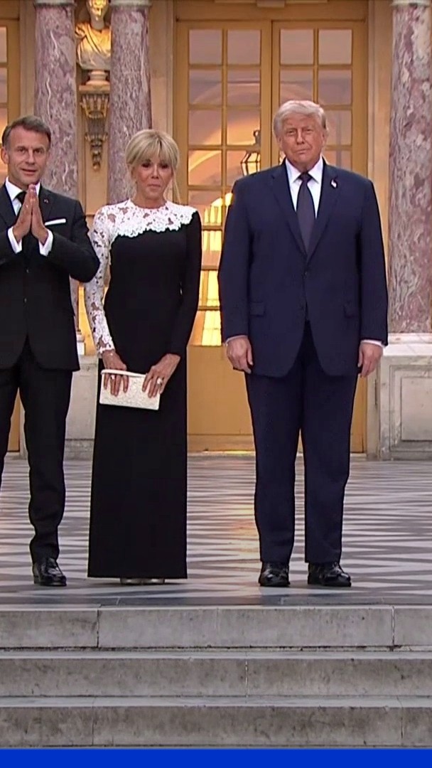 Le couple Macron accueille Donald Trump au château de Versailles