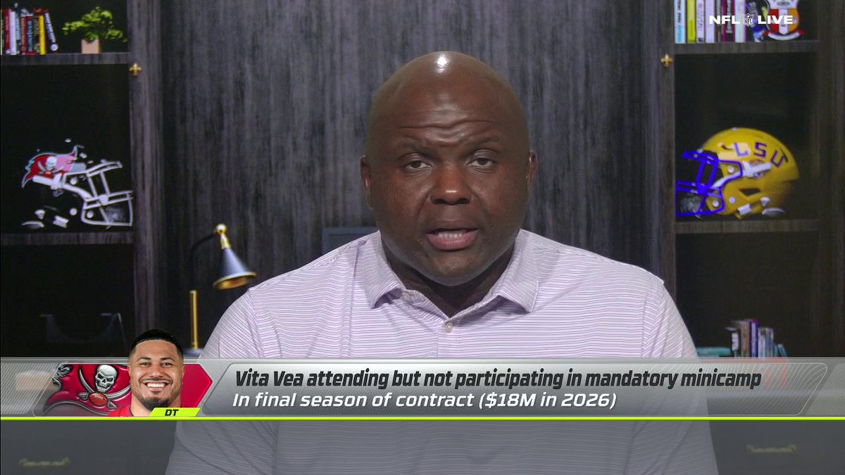 "Things have never gotten contentious between Vita Vea and the [Bucs]. ... I think he just wants a bit of a pay bump." —Booger McFarland on Vita Vea attending but not participating in mandatory minicamp 🏈