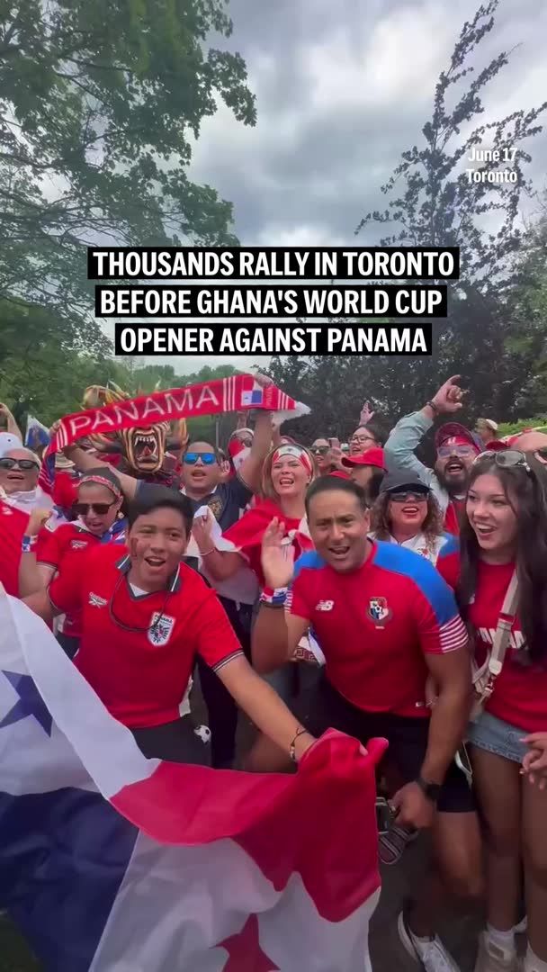 Passionate fans gathered in Toronto ahead of the Panama vs. Ghana World Cup match, singing, chanting and showing their national pride before marching to Toronto stadium.