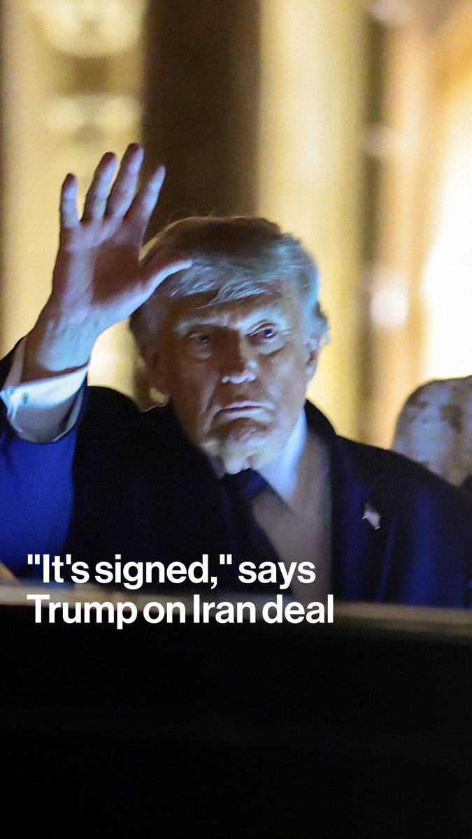 President Donald Trump signed an interim deal to end the war with Iran and reopen the Strait of Hormuz. Trump told reporters he signed the document at the palace of Versailles