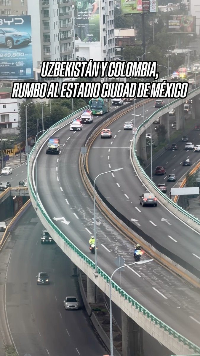 El operativo que resguardó las llegadas de Uzbekistán y Colombia al Estadio Ciudad de México 🇨🇴🚌🇺🇿
