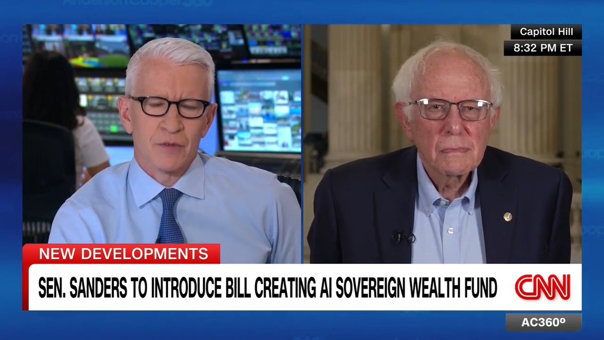 Independent Sen. Bernie Sanders touts his proposal for an AI sovereign wealth fund that could make annual payments directly to Americans.