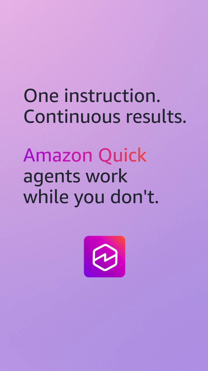 Agents in Amazon Quick just leveled up. While you’re focused on other tasks, they're flagging stalled deals, draft follow-ups, and update your CRM while you’re in meetings. Mission control provides a centralized view of everything running, blocked, or done. Give them guidelines, and they run autonomously. So you put your energy towards strategic work, not repetitive tasks. No coding required.