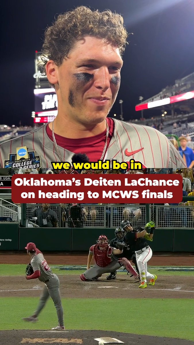 "It's something I'm going to remember the rest of my life" 🥹 Deiten LaChance on Oklahoma Baseball's magical run continuing into the championship series 🏆 #MCWS