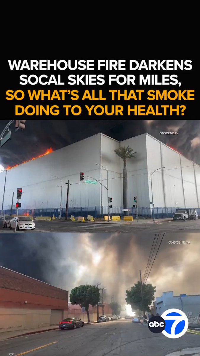 The Boyle Heights warehouse fire pumped acrid black smoke into the atmosphere for hours. So what is all of that toxic smoke doing to your health? The health worries after today's big blaze, and the air quality concerns overnight. Tonight at 11 from ABC7.