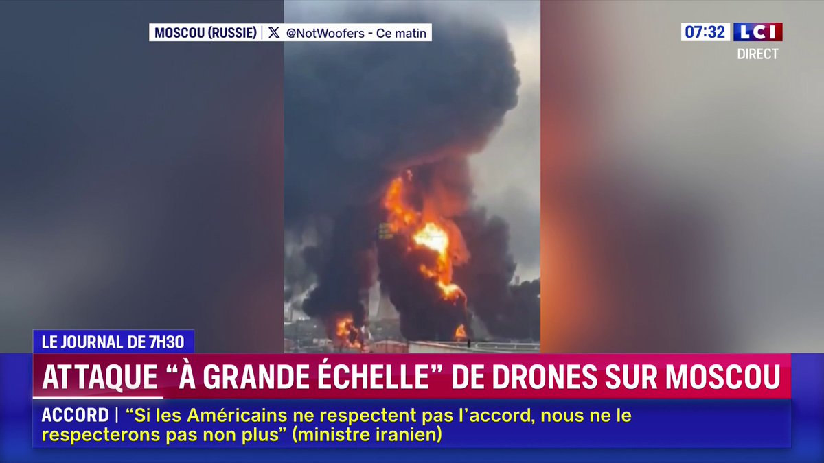 🔴 Une immense raffinerie de pétrole à Moscou, l'une des plus grandes du pays touchée par des attaques de drones ukrainiens. 📺 Le journal de 7H de Laurène Barrière-Tallerie | Matinale LCI