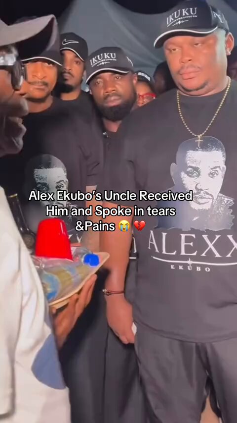 Alex Ekubo uncle received him in tears saying it's too early, and also appreciated his friends Ik Ogbonna, vintage and others for being a true friend to Alex even in death.