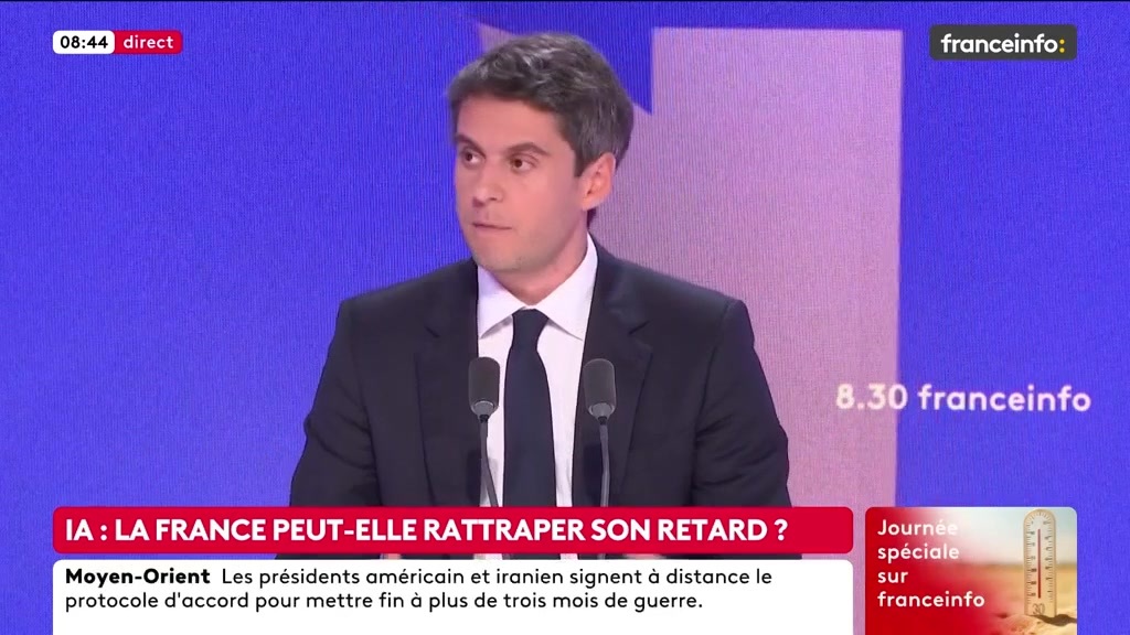 🔴 IA : la France peut-elle rattraper son retard ? ➡️ "La puissance technologique précède la puissance militaire et économique […] Donc, on doit réussir la révolution de l’IA, c’est un enjeu pour les salaires, les emplois, la prospérité des Français", selon Gabriel Attal