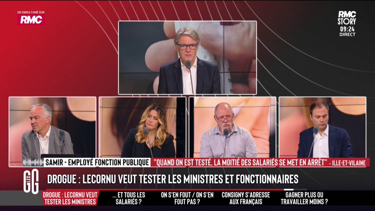 💊 Drogue : faut-il tester tous les salariés dans le privé ? 📞 Samir, fonctionnaire : "Il y avait des contrôles à la RATP. Le premier qui se faisait tester le matin, il envoyait un message sur le groupe WhatsApp. Bizarrement, la moitié des gens ne venaient pas travailler." #GGRMC
