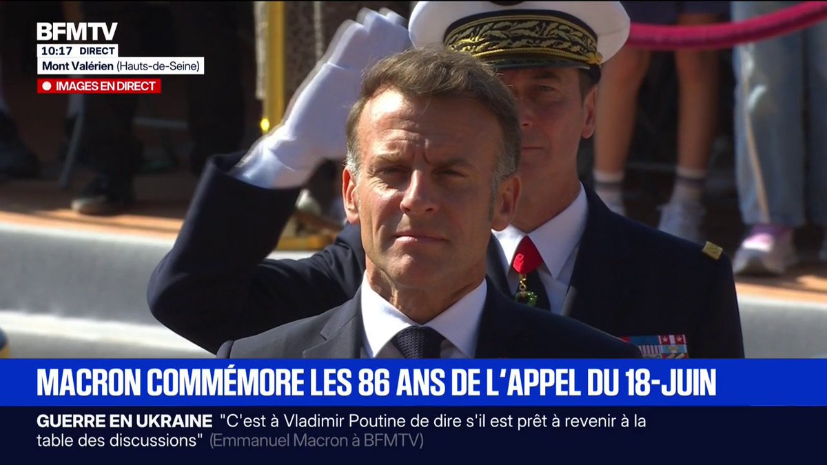 La Marseillaise retentit lors de la cérémonie de commémoration de l'appel du 18-juin au Mont Valérien