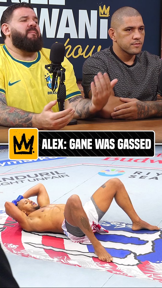 "You see the people like, oh, he was laying down because he was celebrating. No, he was that tired." Alex Pereira says Ciryl Gane's gas tank was running empty when the fight was stopped ⛽️🪫 #HelwaniShow